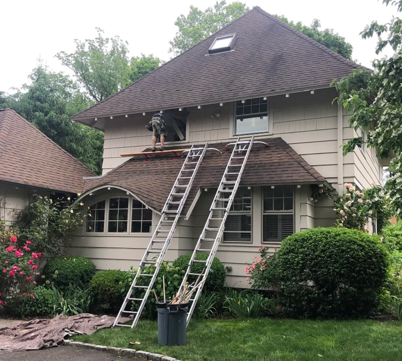 Installing Pella windows on a second floor in New Canaan